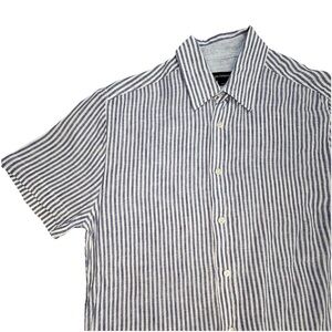 Jim Thompson Irish Linen Shirt Men’s Small Blue White Striped